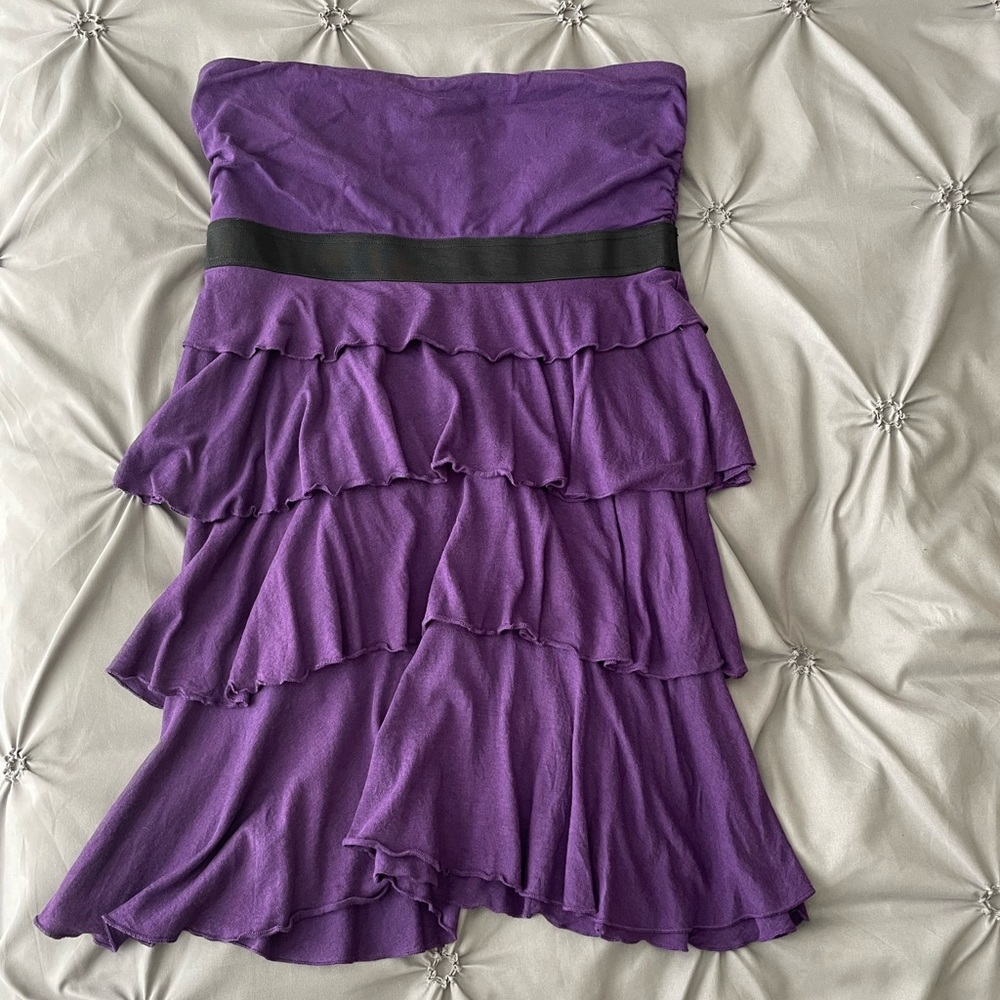 Express size large tiered strapless dress